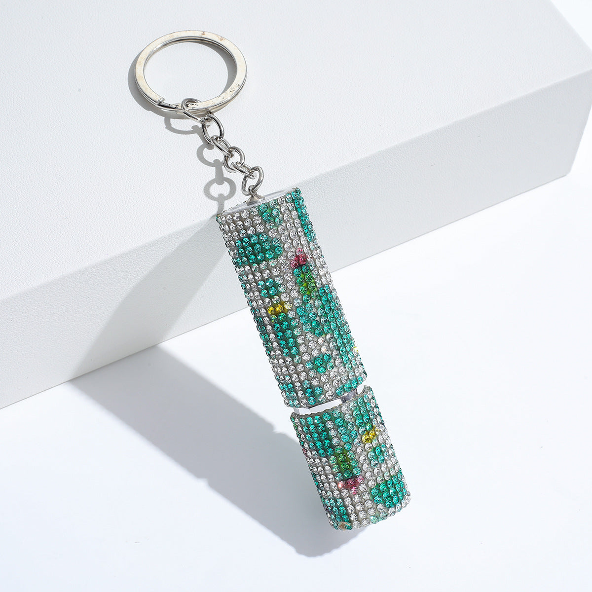Wholesale Colorful Leopard Print Rhinestone Perfume Bottle Portable Multifunctional Keychain